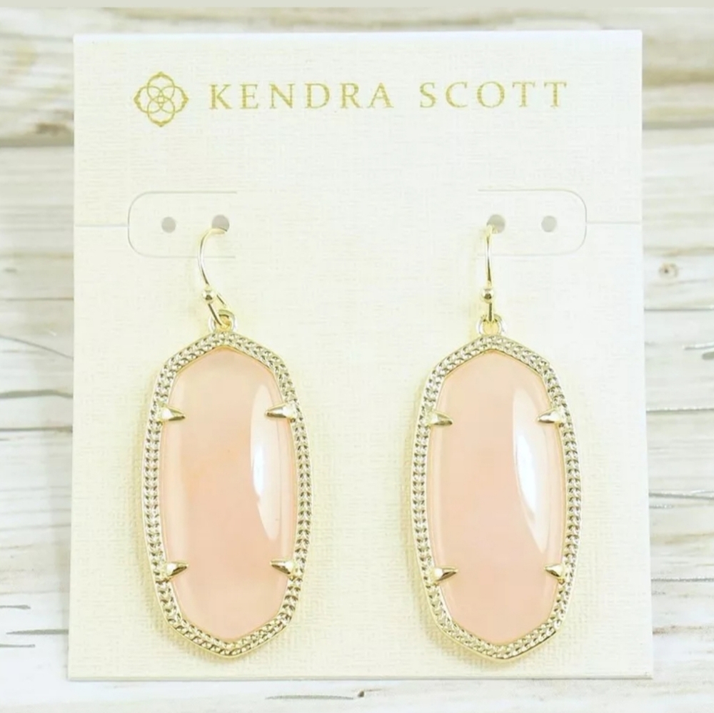NEW Kendra Scott Elle Gold Drop Earrings In Rose Q